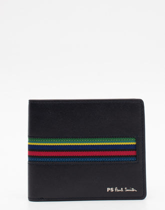 RRP €110 PAUL SMITH Leather Bifold Wallet Striped Trim Card Pockets gallery photo number 2