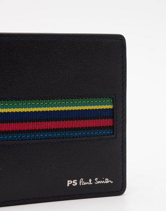 RRP €110 PAUL SMITH Leather Bifold Wallet Striped Trim Card Pockets gallery photo number 5