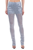 RRP €515 WE11DONE Glitter Sky Trousers Size S Stretch Partly See Through Zipped gallery photo number 3