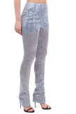 RRP €515 WE11DONE Glitter Sky Trousers Size S Stretch Partly See Through Zipped gallery photo number 4