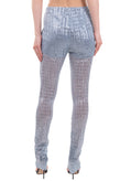 RRP €515 WE11DONE Glitter Sky Trousers Size S Stretch Partly See Through Zipped gallery photo number 5