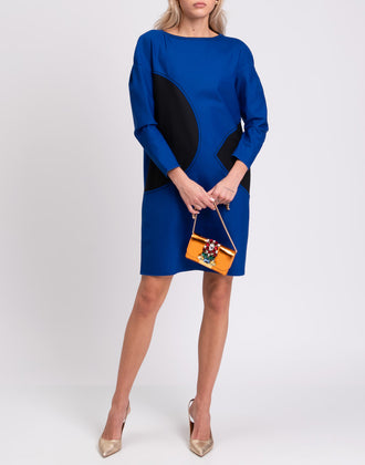 RRP €500 PIAZZA SEMPIONE Shift Dress Size IT 40 / XS Wool Blend Colour Block gallery photo number 1