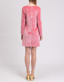 TRAFFIC PEOPLE Velour Shift Dress Size S Zebra Pattern Zipped Back gallery photo number 4