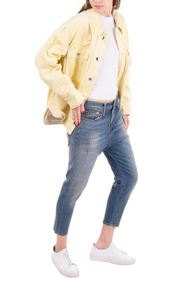 RRP €440 R13 Drop Crotch Jeans W24 Faded Dirty Look Cropped Made in Italy