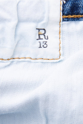 RRP €440 R13 Drop Crotch Jeans W24 Faded Dirty Look Cropped Made in Italy gallery photo number 7
