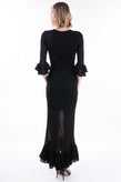 RRP €665 JUST CAVALLI Maxi Knitted Flounce Dress Size XS Lame Effect Lace Up gallery photo number 5