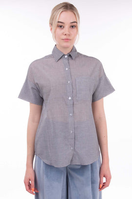 MAISON DU SOIR Pyjama Top Size XS Striped Slightly See Through Regular Collar
