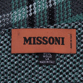 RRP €360 MISSONI Wool Shawl/Wrap Scarf Knit Embroidered Logo Made in Italy gallery photo number 5