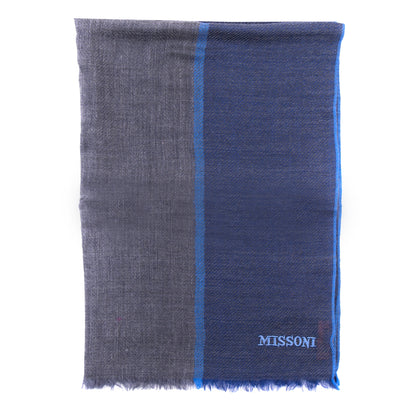 RRP €360 MISSONI 100% Wool Long Shawl / Wrap Scarf Colour Block Made in Italy