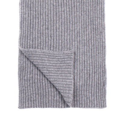 8 Stole Scarf Cashmere & Merino Wool Blend Ribbed Melange Made in Italy