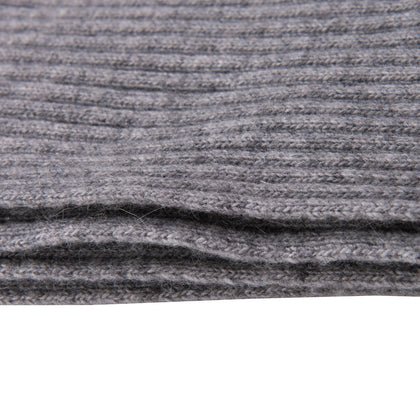 8 Stole Scarf Cashmere & Merino Wool Blend Ribbed Melange Made in Italy gallery photo number 3