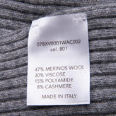 8 Stole Scarf Cashmere & Merino Wool Blend Ribbed Melange Made in Italy gallery photo number 5