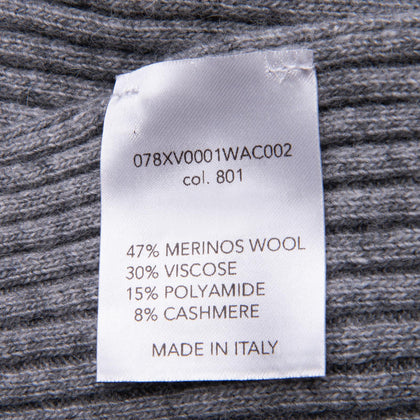 8 Stole Scarf Cashmere & Merino Wool Blend Ribbed Melange Made in Italy gallery photo number 5