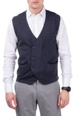 RRP €195 HACKETT Silk & Merino Wool Gilet Size L Jacquard Knit Double Breasted gallery photo number 3