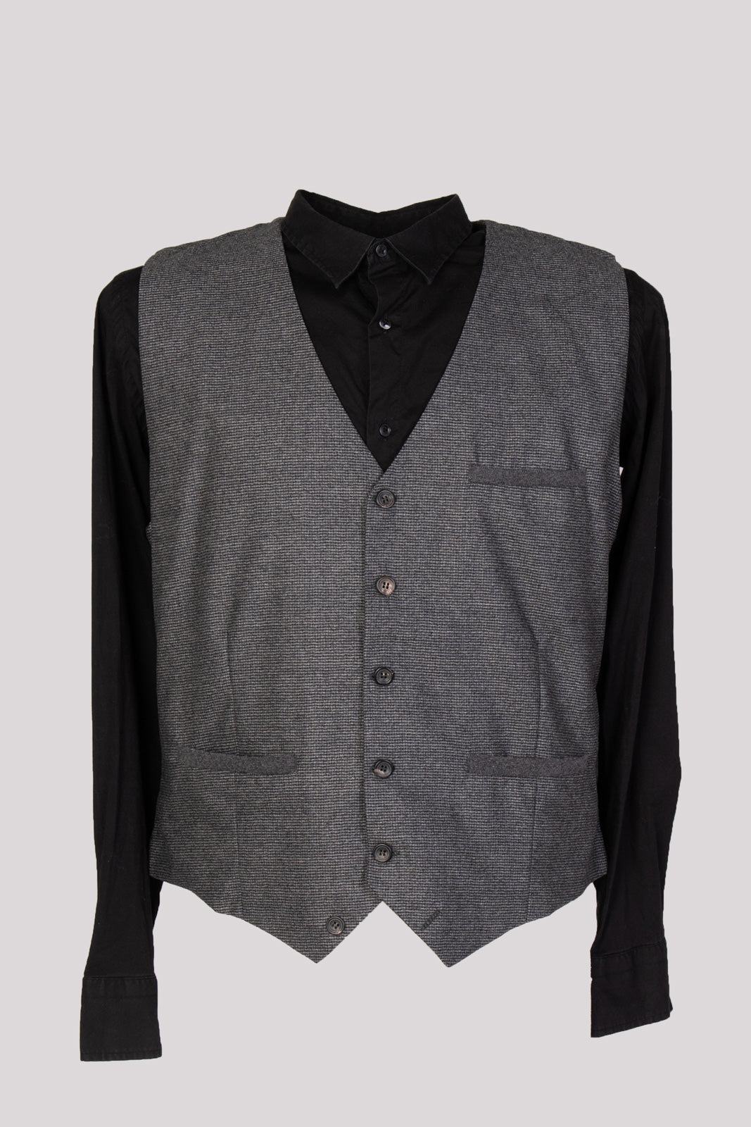 RRP €225 HACKETT Cashmere & Wool Tweed Waistcoat Size L Italian Yarn Melange gallery main photo