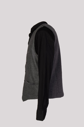 RRP €225 HACKETT Cashmere & Wool Tweed Waistcoat Size L Italian Yarn Melange