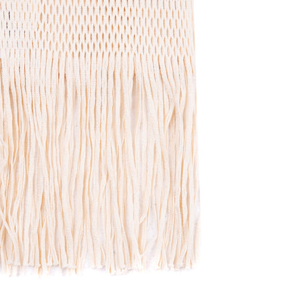 RRP €380 ALYX Stole Scarf Ivory Open Knit Fringe Edges Made in Italy gallery photo number 5