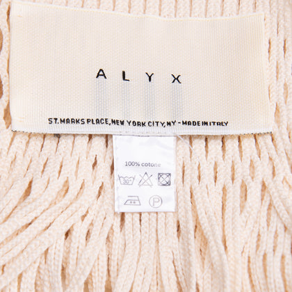 RRP €380 ALYX Stole Scarf Ivory Open Knit Fringe Edges Made in Italy gallery photo number 8