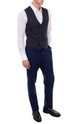 RRP €210 HACKETT Wool Waistcoat Size 38R / 48R / S Double-Breasted Pinstripe gallery photo number 1