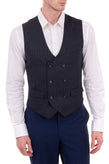 RRP €210 HACKETT Wool Waistcoat Size 38R / 48R / S Double-Breasted Pinstripe gallery photo number 3