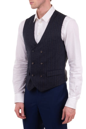 RRP €210 HACKETT Wool Waistcoat Size 38R / 48R / S Double-Breasted Pinstripe gallery photo number 4