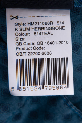RRP€135 HACKETT Chino Trousers Size 38L Stretch Garment Dye Herringbone Slim Fit gallery photo number 11