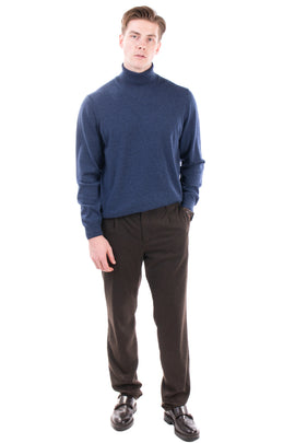 RRP €175 HACKETT Pleated Trousers Size 36R Wool Blend Stretch Melange Effect