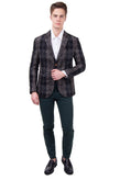 RRP €195 8 Blazer Jacket Size 50 / L Alpaca & Wool Blend Tartan Made in Italy gallery photo number 1