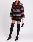 GEORGE J. LOVE Jacket Size -XS Wool Blend Ethnic Pattern Collared Made in Italy gallery photo number 2