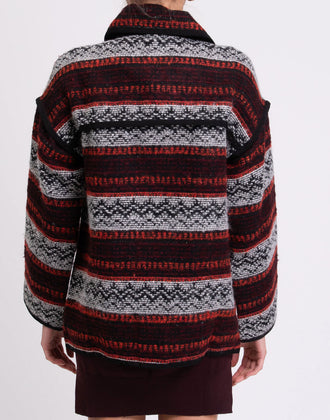 GEORGE J. LOVE Jacket Size L Wool Blend Ethnic Pattern Collared Made in Italy gallery photo number 6