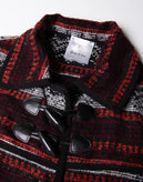 GEORGE J. LOVE Jacket Size L Wool Blend Ethnic Pattern Collared Made in Italy gallery photo number 8