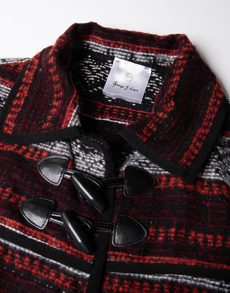 GEORGE J. LOVE Jacket Size L Wool Blend Ethnic Pattern Collared Made in Italy gallery photo number 8