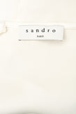RRP €140 SANDRO Erika Satin Top Size 3 / L Ruffles Cut Out Back Ruched V-Neck gallery photo number 6