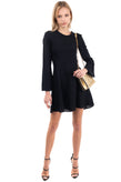 RRP €315 IRO Crepe A-Line Dress Size 36 / S Black Unlined Pleated Long Sleeve gallery photo number 3