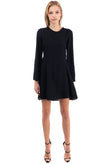 RRP €315 IRO Crepe A-Line Dress Size 36 / S Black Unlined Pleated Long Sleeve gallery photo number 4