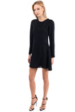 RRP €315 IRO Crepe A-Line Dress Size 36 / S Black Unlined Pleated Long Sleeve gallery photo number 5