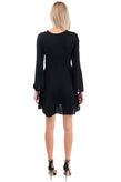RRP €315 IRO Crepe A-Line Dress Size 36 / S Black Unlined Pleated Long Sleeve gallery photo number 6