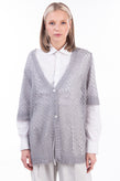 PAOLA PRATA COLLEZIONI Cardigan Size 2 / M Mohair Blend Hole Knit Made in Italy gallery photo number 2