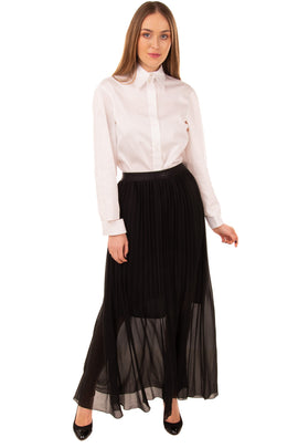 RRP €485 BY MALENE BIRGER Maxi Pleated Skirt Size 38 / M Black Elasticated Waist