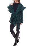 RRP €295 MANOUSH Open Knit Cardigan Size S Kid Mohair & Wool Blend Ruffle Y-Neck gallery photo number 1