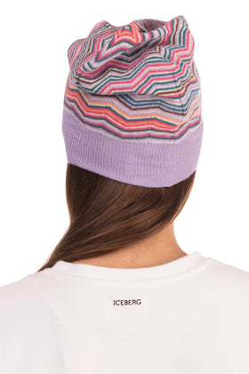 RRP €165 MISSONI Beanie Cap One Size Cashmere & Wool Blend Thin Knit Zig Zag gallery photo number 4