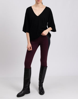 VICOLO Jumper One Size Cashmere Wool & Angora Blend Black V Neck Made in Italy gallery photo number 2