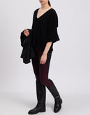 VICOLO Jumper One Size Cashmere Wool & Angora Blend Black V Neck Made in Italy gallery photo number 3