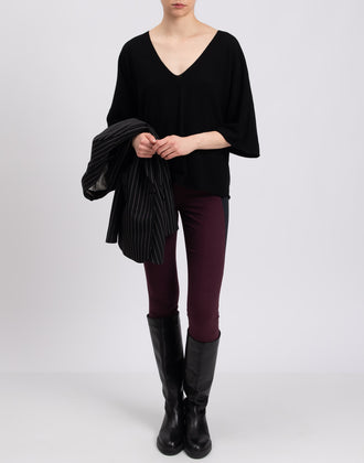 VICOLO Jumper One Size Cashmere Wool & Angora Blend Black V Neck Made in Italy gallery photo number 4