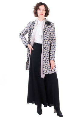RRP €260 TWIN-SET SIMONA BARBIERI Coat Size S Patterned Collared Made in Italy