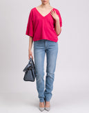 VICOLO Jumper One Size Pink Thin Knit Cashmere Angora & Wool Blend Made in Italy gallery photo number 1