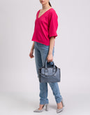 VICOLO Jumper One Size Pink Thin Knit Cashmere Angora & Wool Blend Made in Italy gallery photo number 3