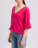 VICOLO Jumper One Size Pink Thin Knit Cashmere Angora & Wool Blend Made in Italy gallery photo number 5