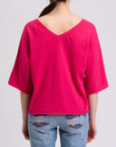 VICOLO Jumper One Size Pink Thin Knit Cashmere Angora & Wool Blend Made in Italy gallery photo number 6