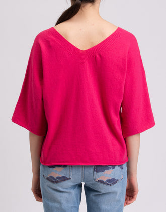 VICOLO Jumper One Size Pink Thin Knit Cashmere Angora & Wool Blend Made in Italy gallery photo number 6